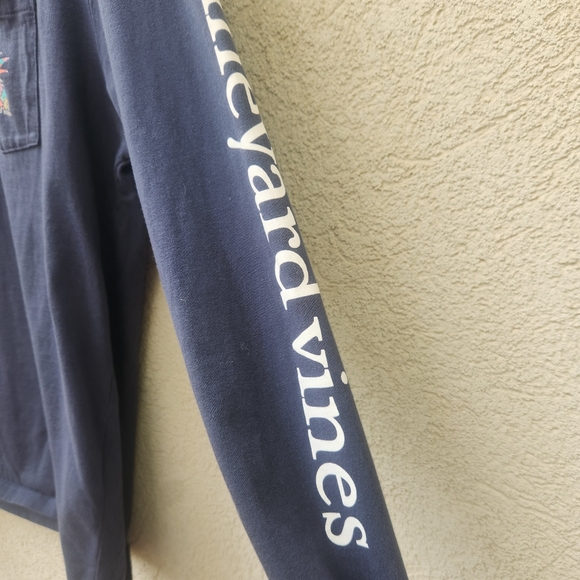 VINEYARD VINES Shirt Small Blue Pineapple Spellout Long Sleeve - Picture 6 of 11